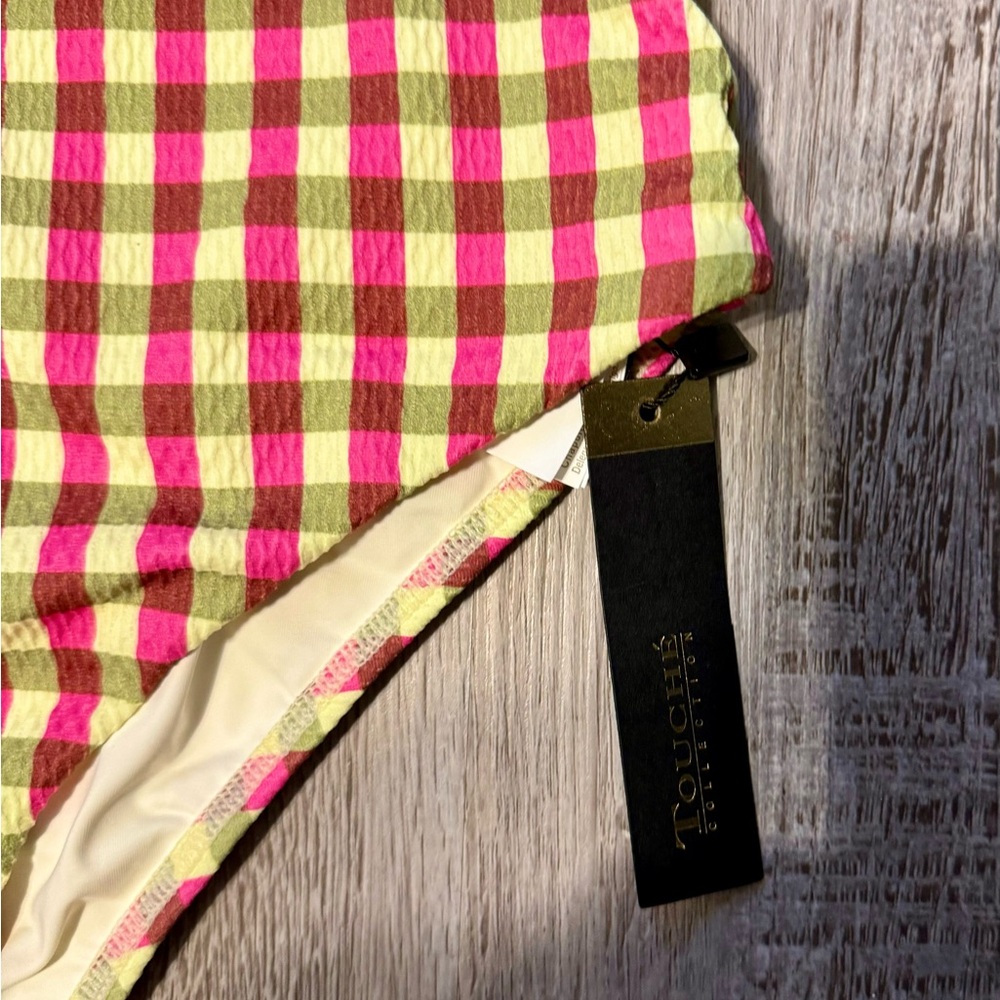 Touché Women's one-shoulder swimsuit. Size S. Lined with soft cups. Pink and - Picture 16 of 16